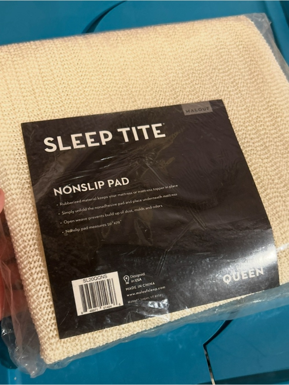 Malouf Sleep Tite Nonslip Pad - Cream Queen